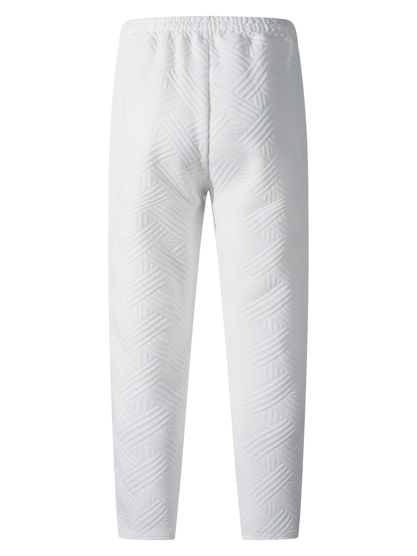 Men's sporty casual trousers, fashionable jacquard elastic waist street pants, solid-color loose all-season pants