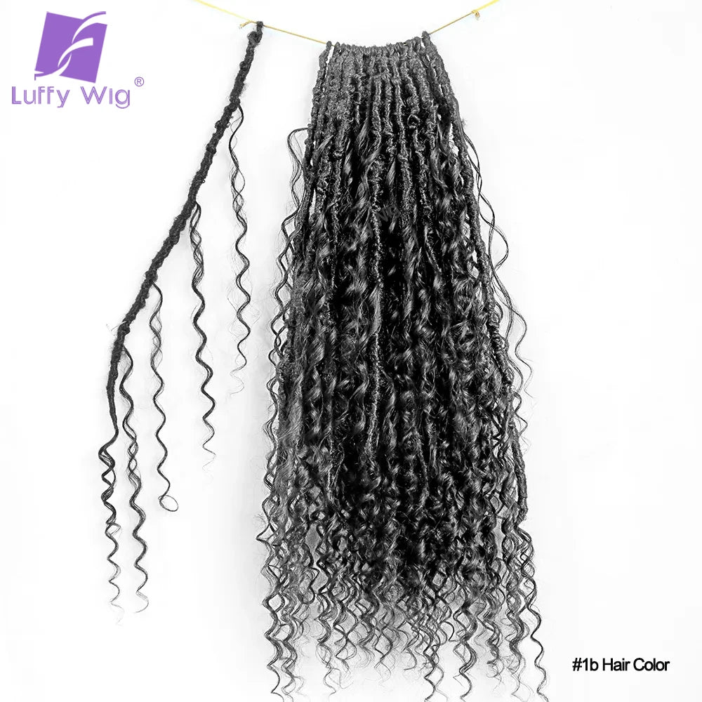 Crochet Boho Locs with Human Hair Curls Pre-looped 27 30 Braids Hair Extensions Knotless Hair Deadlocks For Braiding Deep Wave