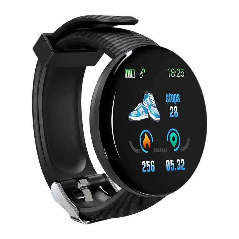 D18 Smart Watch Heart Rate Monitor Men's Women's Smartwatch Round Fitness Digital Watches for Men Women Band Bracelet PK D20 Y68