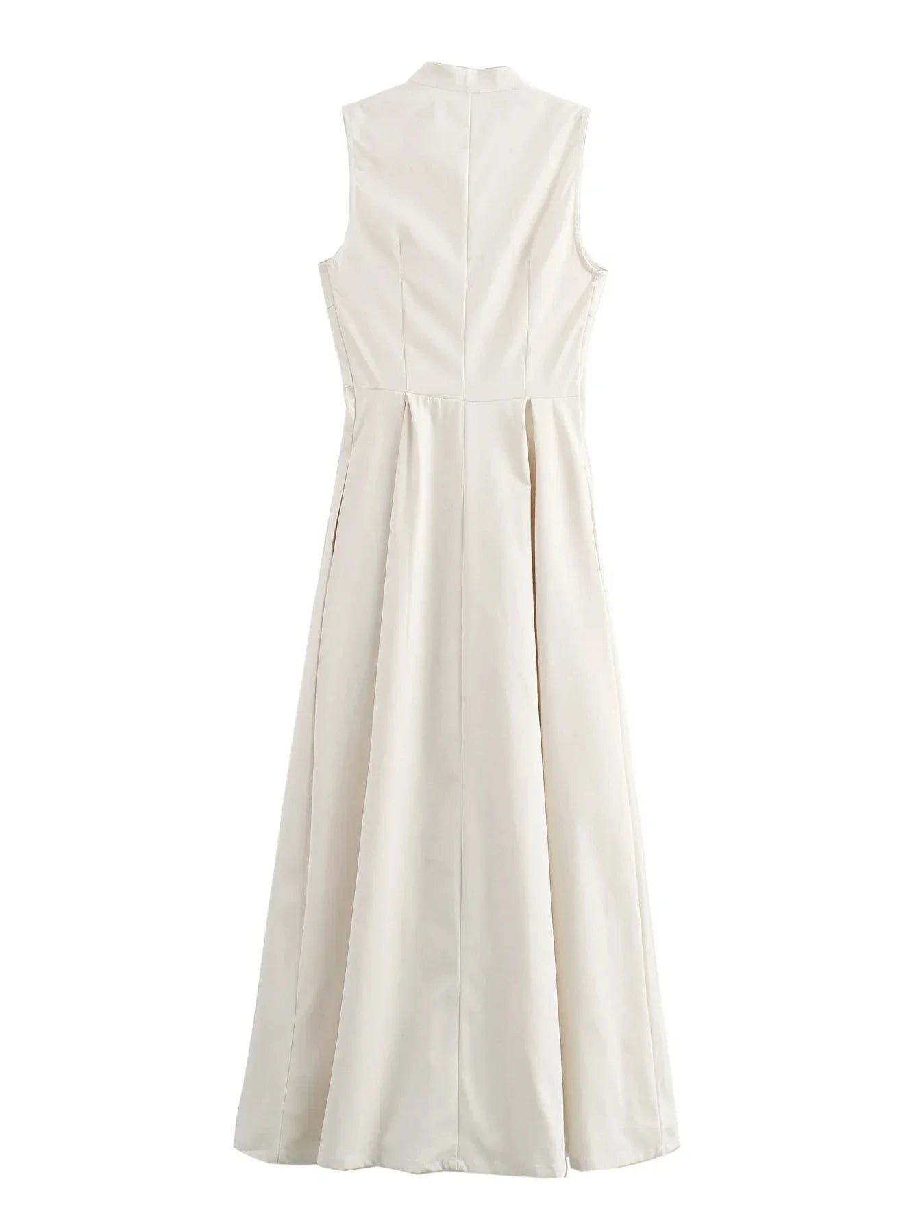 HXAO 2024 Woman Sleeveless Dresses Green White Women's Dress High waist Midi Dresses Evening Long Dresses