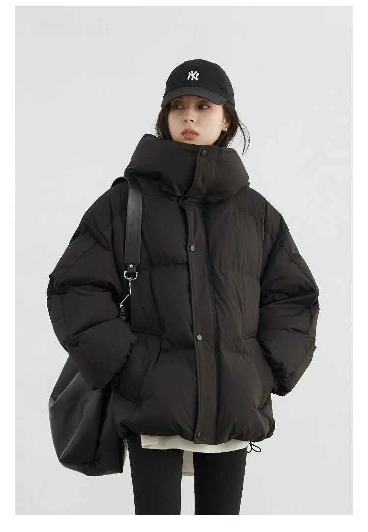 CHIC VEN Women Down Coats New Loose Hooded 90 White Duck Down Down Jacket Female Warm Bread Jacket Autumn Winter 2024