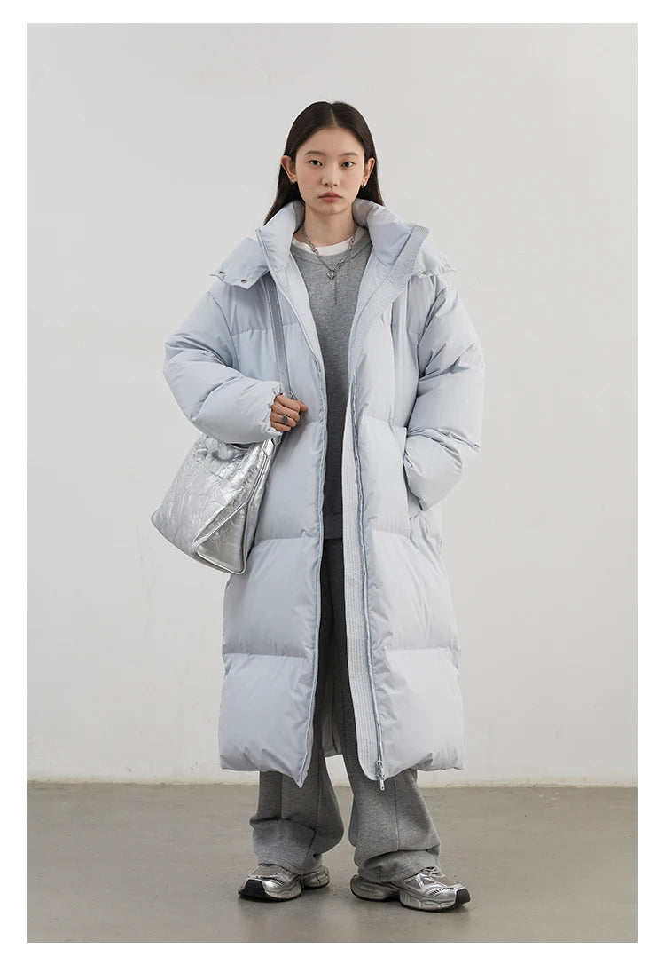 CHIC VEN Korean Women White Down Coats Loose Solid Female 90 White Duck Down Jacket for Woman Tops Autumn Winter 2024 Clothing