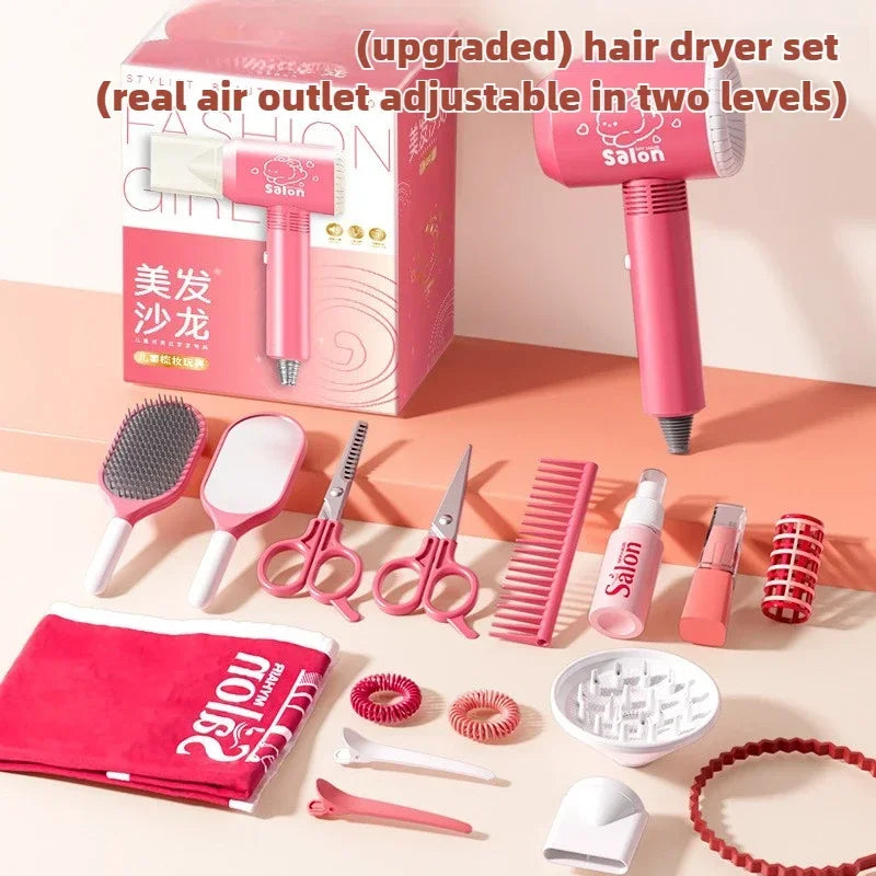 Make up Toys Simulation Haircut Kit Children's Hair Dryer Role Playing Game Educational Toys for Girls Pretend Play Kids Gifts