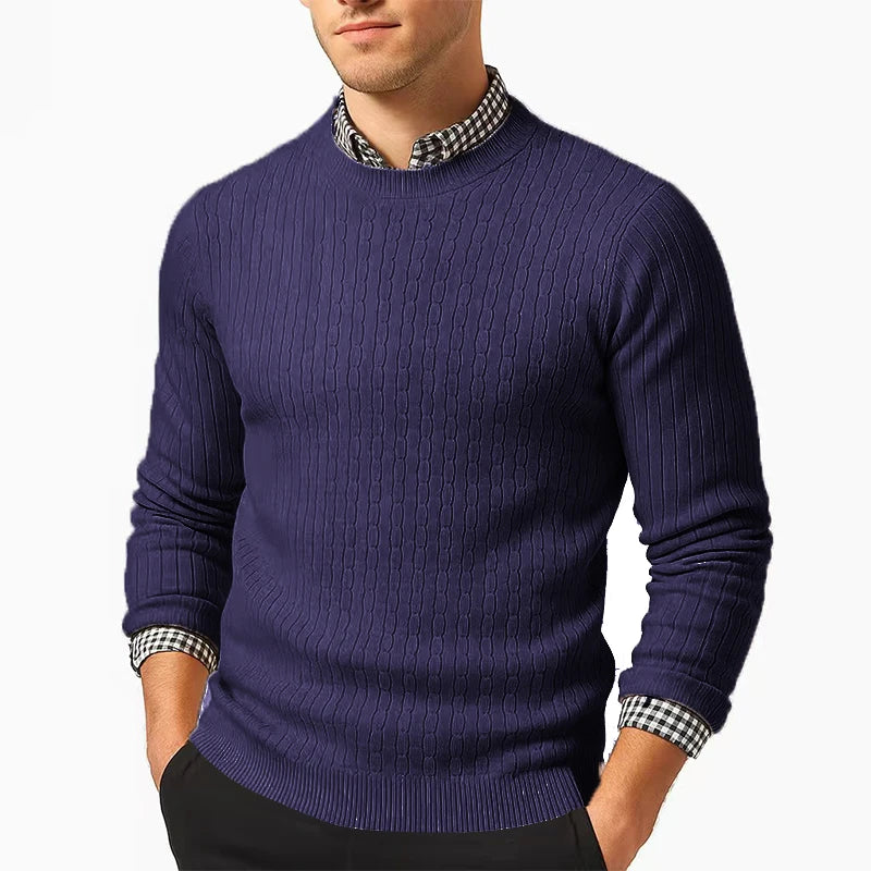 Men's Crewneck Sweater Knitted Pullover Casual Soft Lightweight Long Sleeve Dress Sweater Autumn Breathable Slim Fit Sweaters