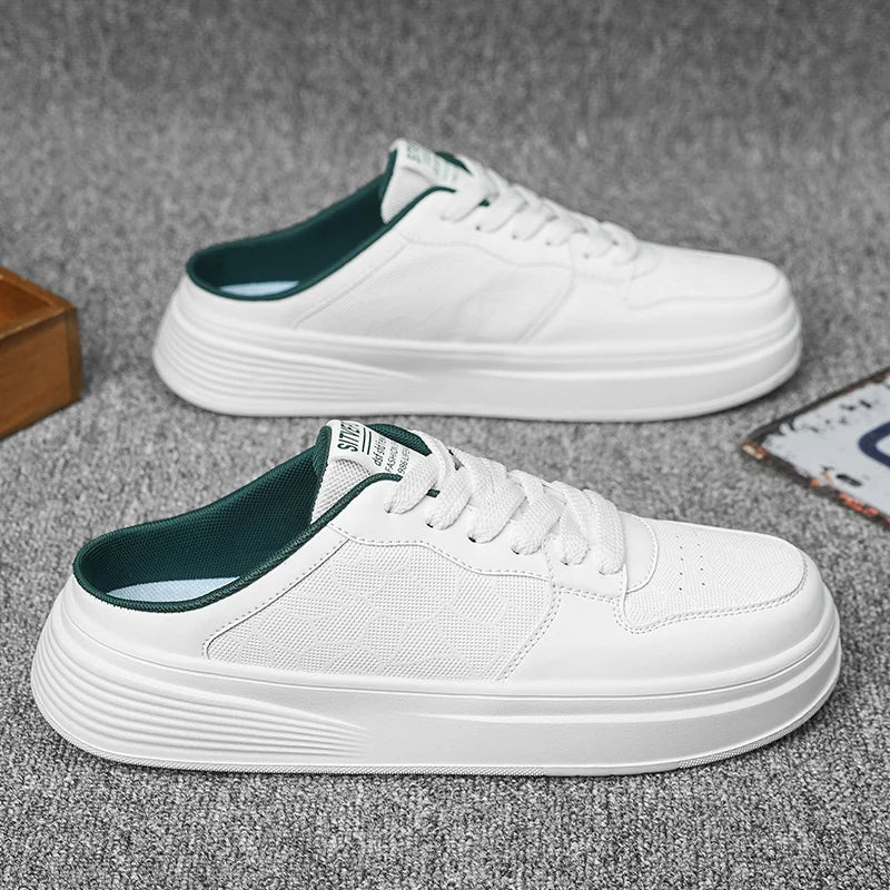 Men's Shoes Four Seasons Outdoor Half Dragging Lazy Casual Versatile One Step Shoes Men's Fashion Slippers Versatile Trendy Anti