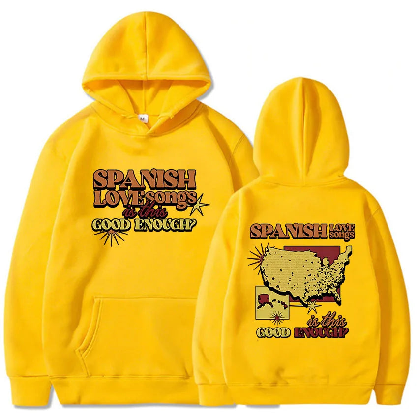 Women Clothes Spanish Love Songs Is This Good Enough Hoodies Roupas Femininas Fleece Warm Female Hooded Sweatshirt Hip Hop Hoody