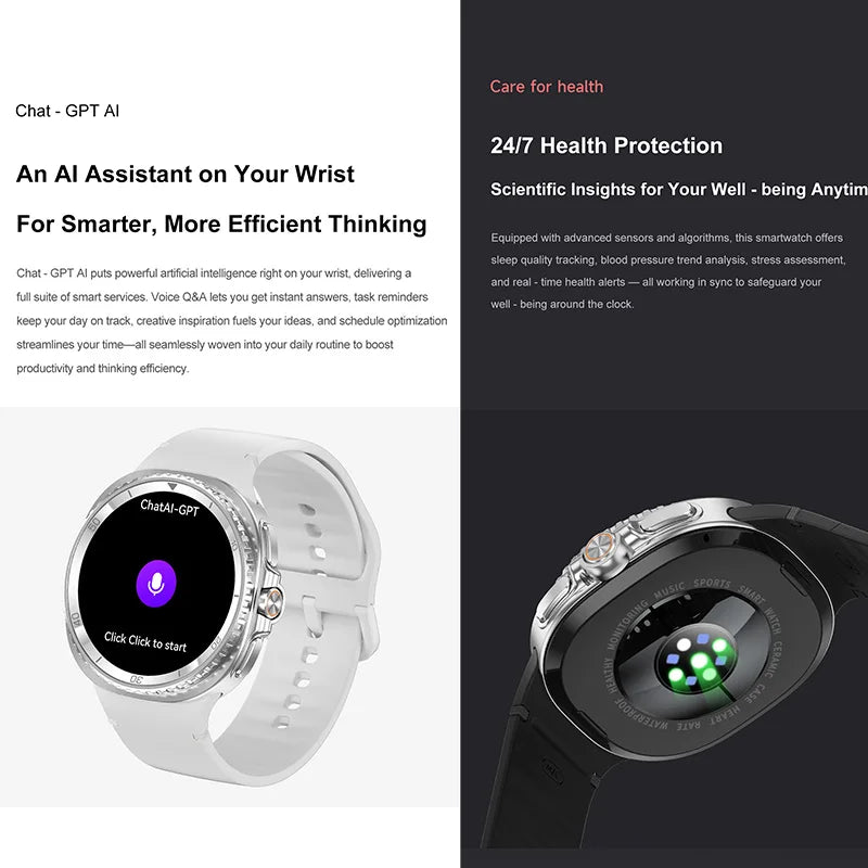 2025 Smart Watch 8 Classic With a 4-Piece Modular Case Structure Rotating Dial More Sports Modes Heart Rate BT Call Smartwatch