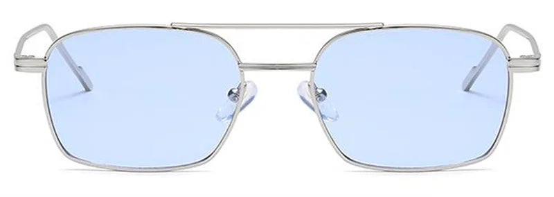 NEW Sun Glasses Unisex Double Beam Anti-UV Spectacles Personality Eyeglasses Simplity Ornamental Alloy Frame Sunglasses