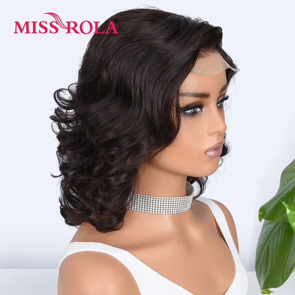 Miss Rola Loose Wave 4X4 Lace Closure Human Hair Wigs 180% Density Pre Plucked Baby Hair Brazilian Remy  Curly Hair Wigs