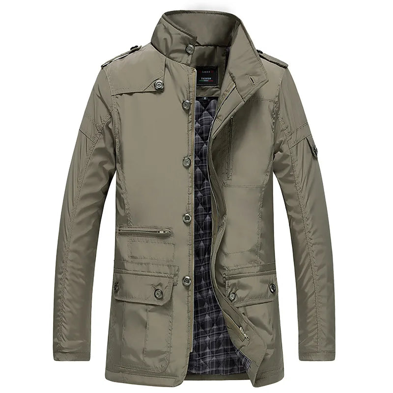 2025 Winter Men Jackets and Coats Casual Windproof Thick Warm Jacket Men's Long Trench Coat Parka Clothing Drop Shipping