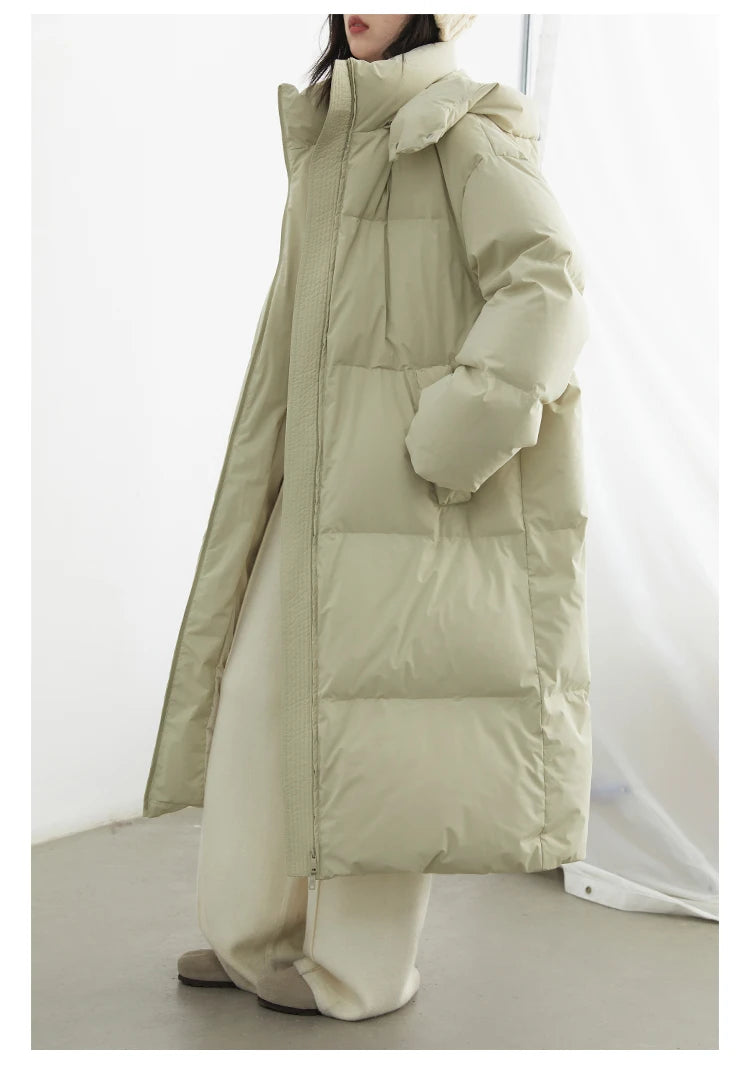 CHIC VEN Korean Women White Down Coats Loose Solid Female 90 White Duck Down Jacket for Woman Tops Autumn Winter 2024 Clothing