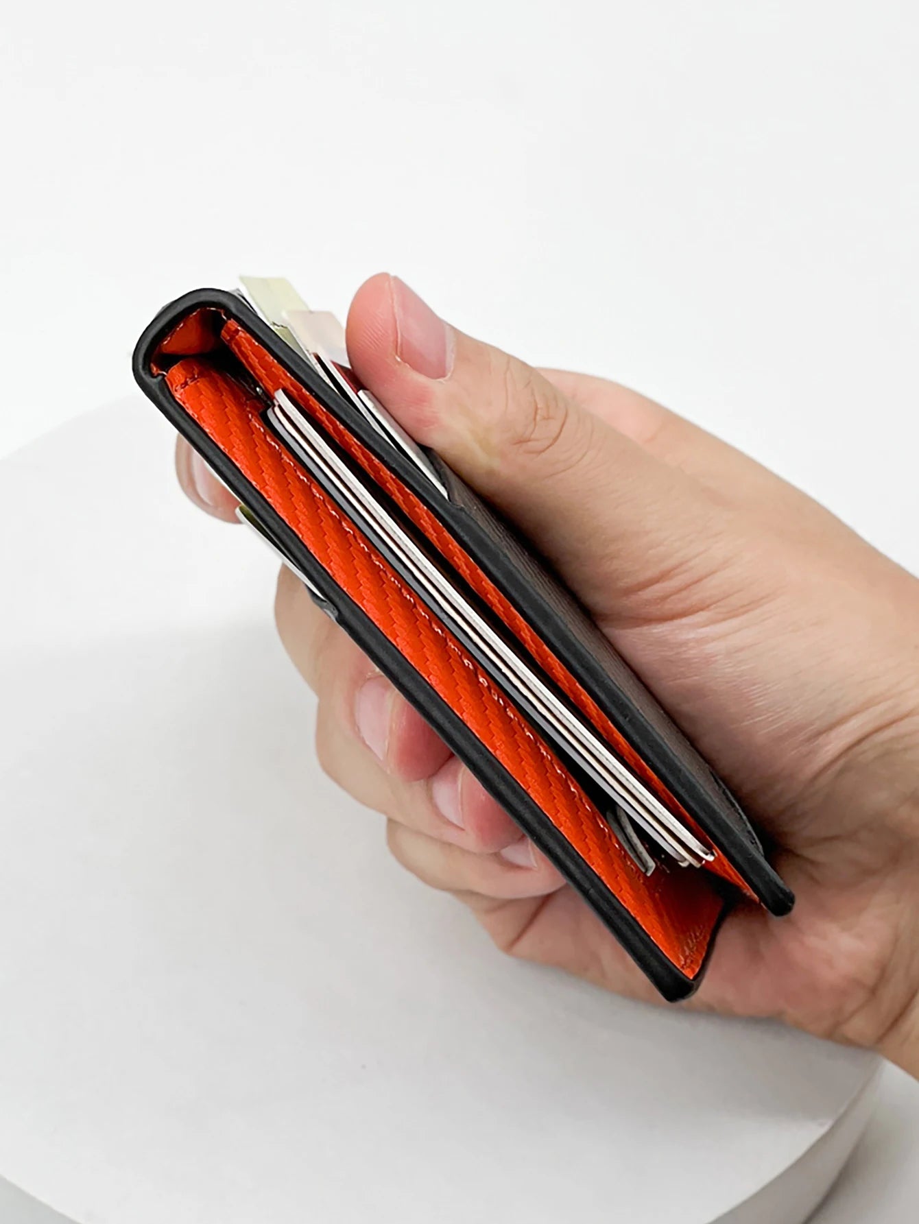 Fashion Simple Carbon Fiber Money Clip Commuter Portable Slim Mini Multifunctional Card Bag Card Wallet