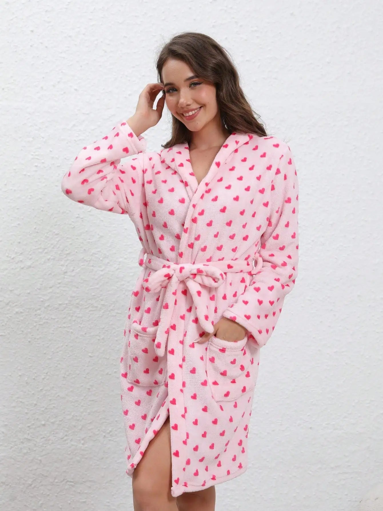 Ladies' long bathrobes, bathrobes, flannel bathrobes, pajamas, thickened European and American printed loose, autumn and winter