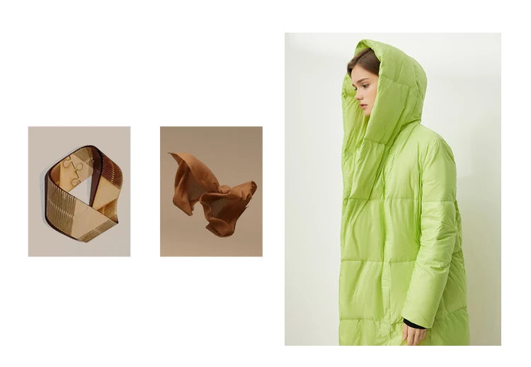 AMII Minimalist 2025 Down Jacket Coat Women Winter Warm Long Bread Puffer Coat Light Thick Quality Fashion Outerwear 12324060