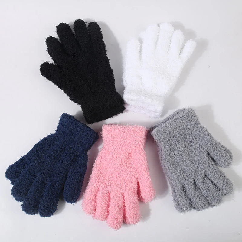 Women Thicken Coral Fleece Winter Gloves Autumn Warm Thick Touch Screen  Full Finger Guantes Female Outdoor Snow Skiing Mittens