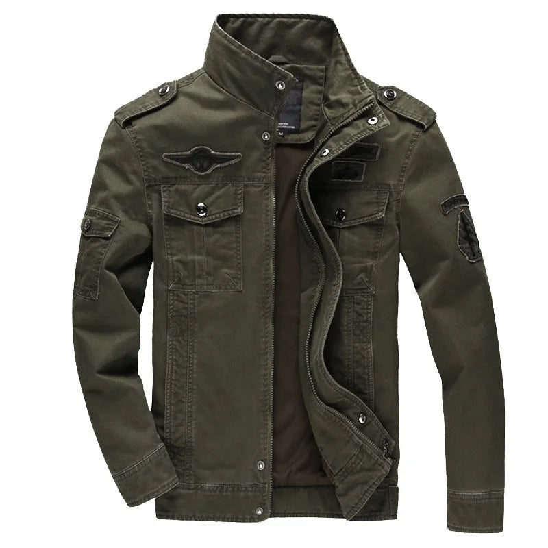 FGKKS 2023 Military Loose Men's Jacket New Autumn Casual Cotton Workwear Jacket High-Quality Design Bomber Jackets Male