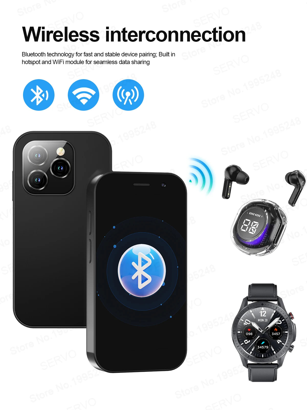 2025 HOT SALE SERVO KING8000 4G Mini Smartphone Android Global GPS 3.0" Display 5MP+2MP WIFI 2000mAh Battery Small Mobile Phones