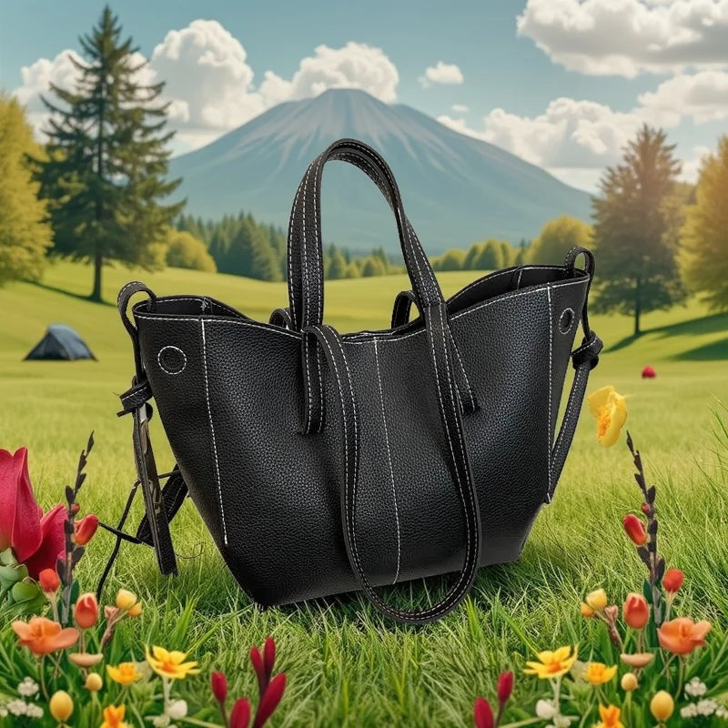 Stylish Casual Tote Bag, Large Capacity PU Leather Handbag Women Wing Bag, Fashionable Woman Bags, Commuting Shoulder Armpit Bag