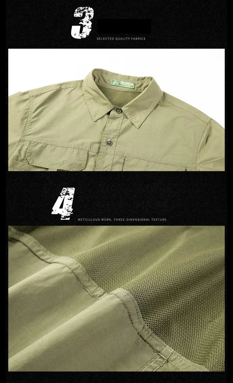 Spring and Autumn Men's New Style Lightweight Breathable shirt tactical multifunctional shirt outdoor long sleeved work shirts