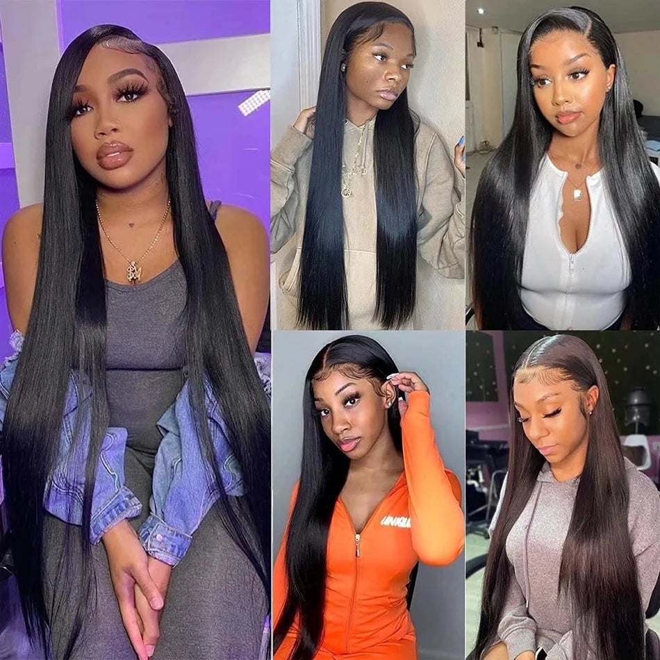 13X6 Straight Lace Front Wigs Human Hair 13x4 HD Transparent Lace Frontal Wig for Women Brazilian Virgin 4X4 Lace Closure wig