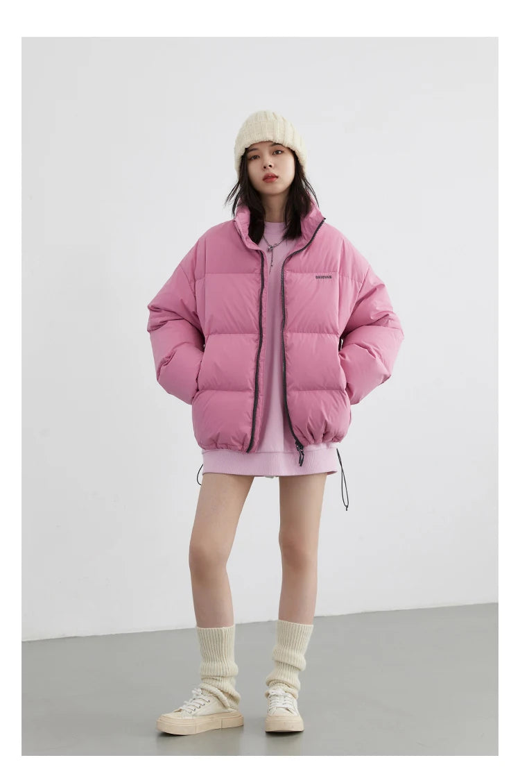 CHIC VEN Women Down Coats Streetwear Solid 90 White Duck Down Stand Collar Female Down Jacket Warm Ladies Overcoat Winter 2024