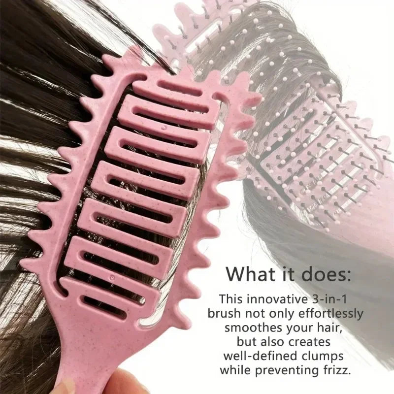 Curl Define Styling Brush Hollow Out Detangling Hair Brush Tangled Wet Curly Hair Comb Shaping Curls Barber Hairdressing Tools