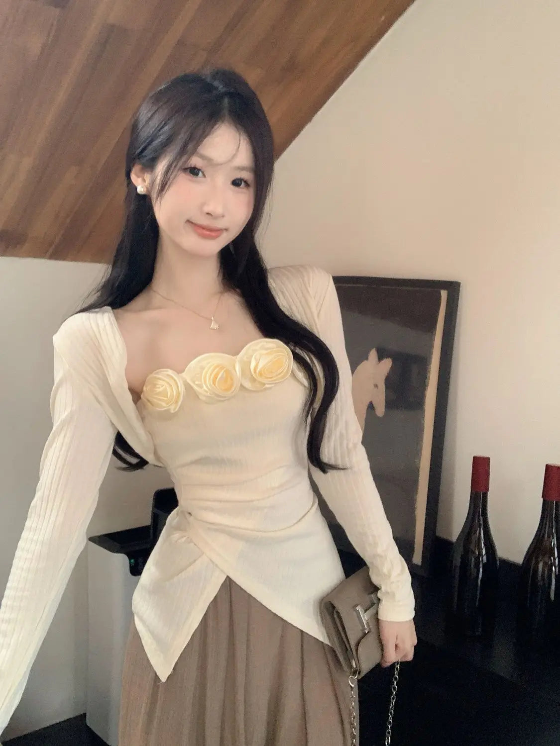 Women Clothes Spring Autumn Fashion Simplicity Office Lady Trend Pure Desire Wind Jacquard Solid Color Two-piece Set Cardigan