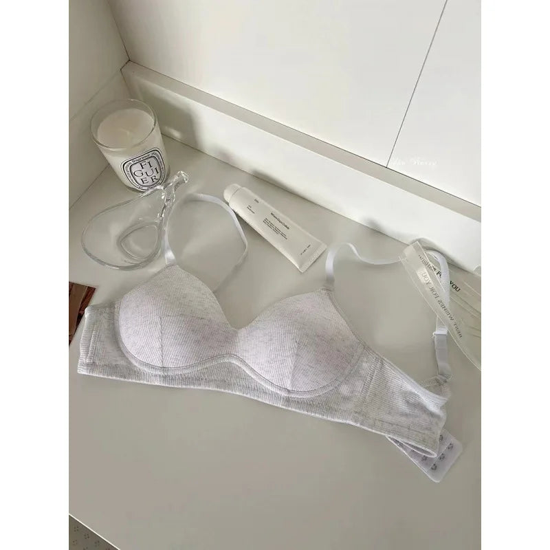 Students High School Girls Bra Underwear Women No Underwire Thin Style No Trace Cotton Bra