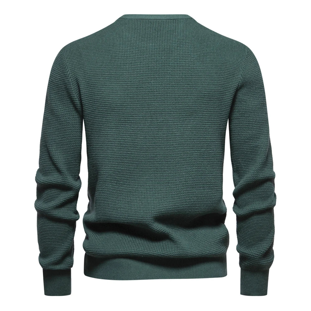 AIOPESON Fashion Patchwork Youth Sweater for Men Autumn Casual Pullover Quality Knitted Men's Sweater