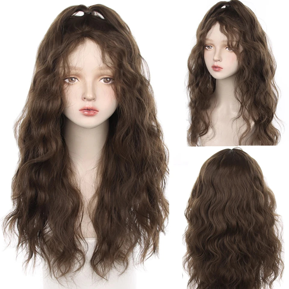 XIYUE Long Straight Black Wig With Bang Synthetic Wigs for Women Heat Resistant Natural Hair for Daily Halloween Cosplay Party