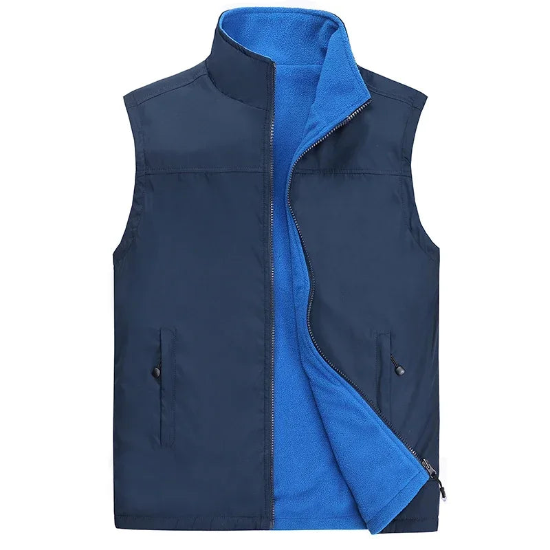 Men 2025 Autumn New Thick Sleeveless Vest Jacket WaistCoat Men's Winter Casual Warm Vests Sleeveless Outwear Fleece Jacket 5XL