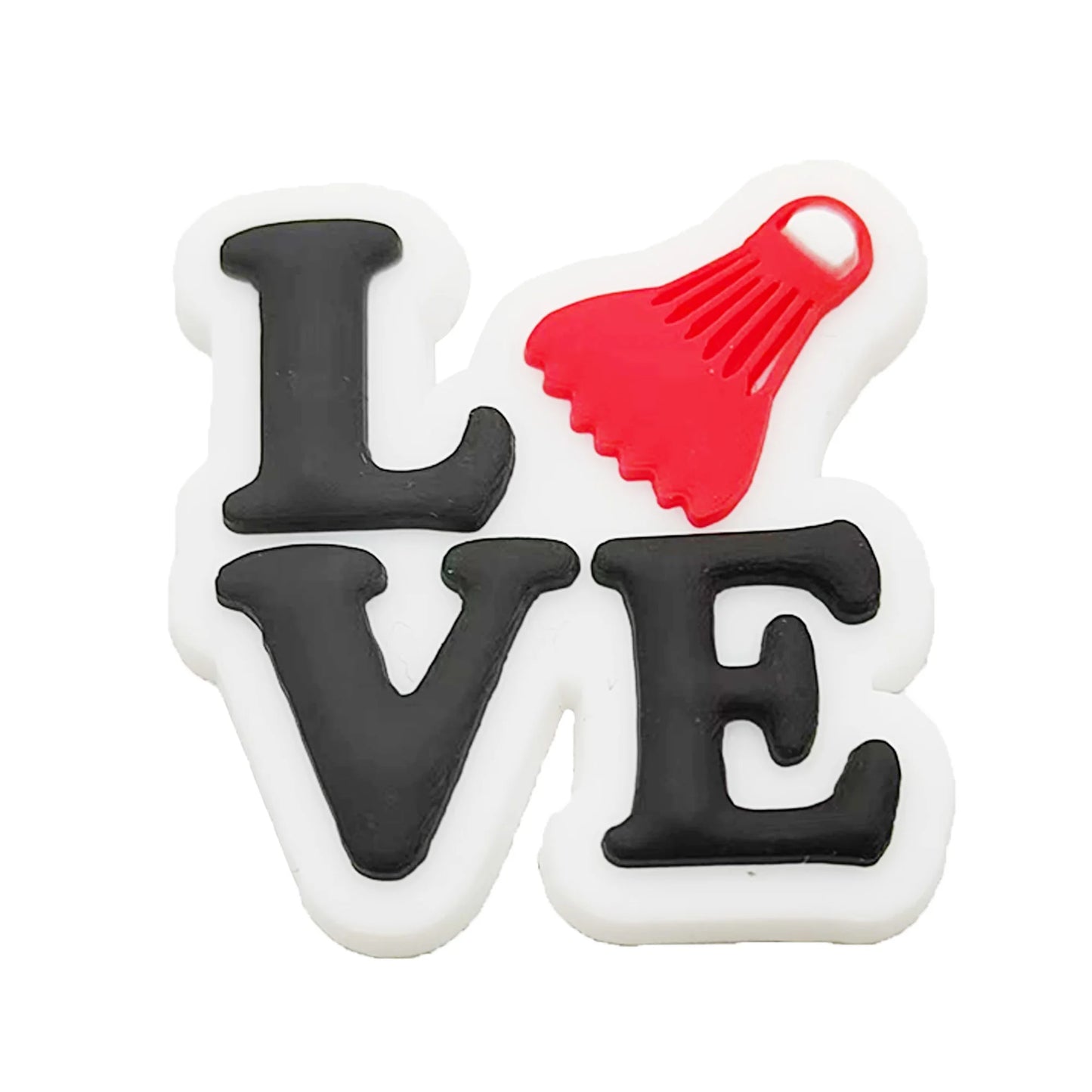 1-9PCS Sport Love Badminton Maniac PVC Shoe Charms For Clogs Pins Fit Wristbands Garden Shoes Button Decorations Kid Gift