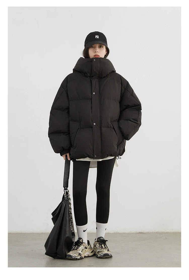 CHIC VEN Women Down Coats New Loose Hooded 90 White Duck Down Down Jacket Female Warm Bread Jacket Autumn Winter 2024