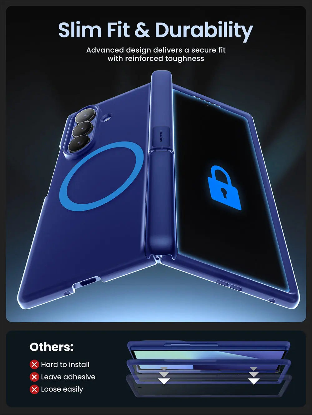 For Samsung Galaxy Z Fold 7 Case I-BLASON Cosmo Full Protective Hinge Protection Magnetic Case with MagSafe Stand & S Pen Holder