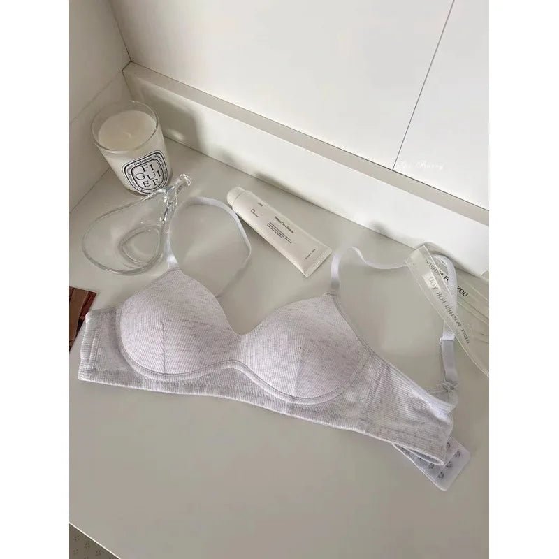 Students High School Girls Bra Underwear Women No Underwire Thin Style No Trace Cotton Bra
