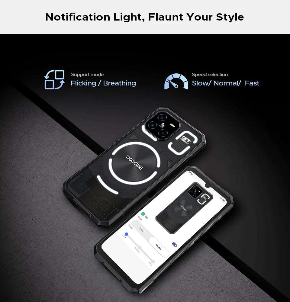 DOOGEE Blade GT Ultra 5G Rugged Phone Dimensity 7300 6.72" 16GB+512GB LED Light Effect Ultra-thin Smartphone