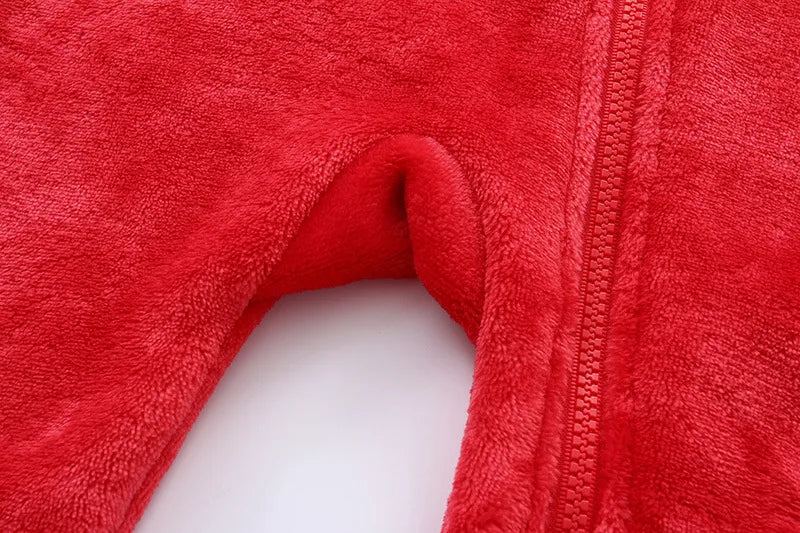2025 Autumn Winter Newborn Baby Romper Christmas Flannel Hooded Baby Girl Overalls 0-1 Years Infant Boy Jumpsuit Outfits