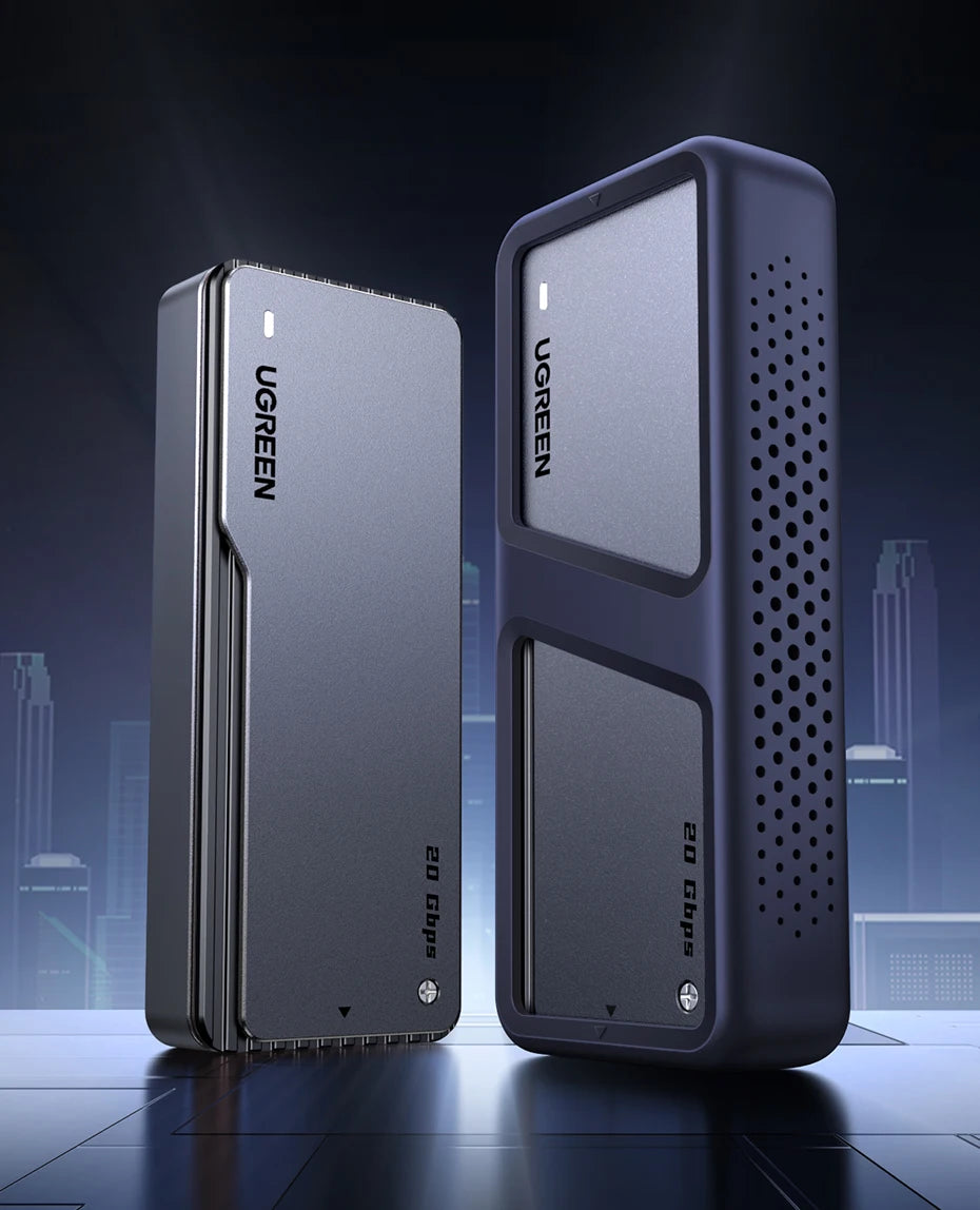 UGREEN 20Gbps NVMe SSD Case SSD Enclosure M.2 to USB3.2 Gen2x2 SSD Adapter for M.2 NVME PCIE Built-in Cooling Vest Aluminum Case