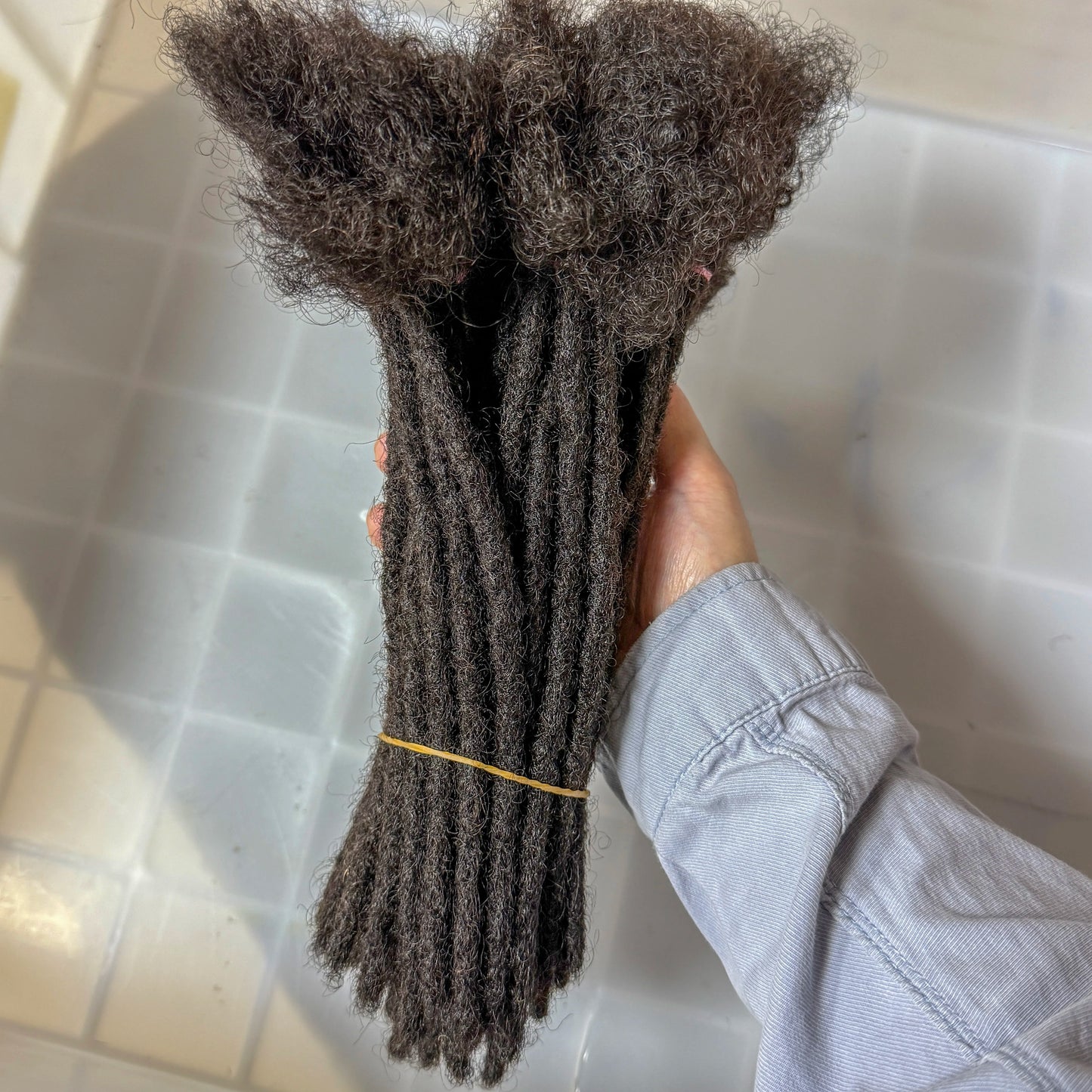 NABI Dreadlock Extensions Human Hair 20 Strands/Lot Handmade 8 inch 0.6cm Thickness Textured InterLoc Extension 100% Human Hair