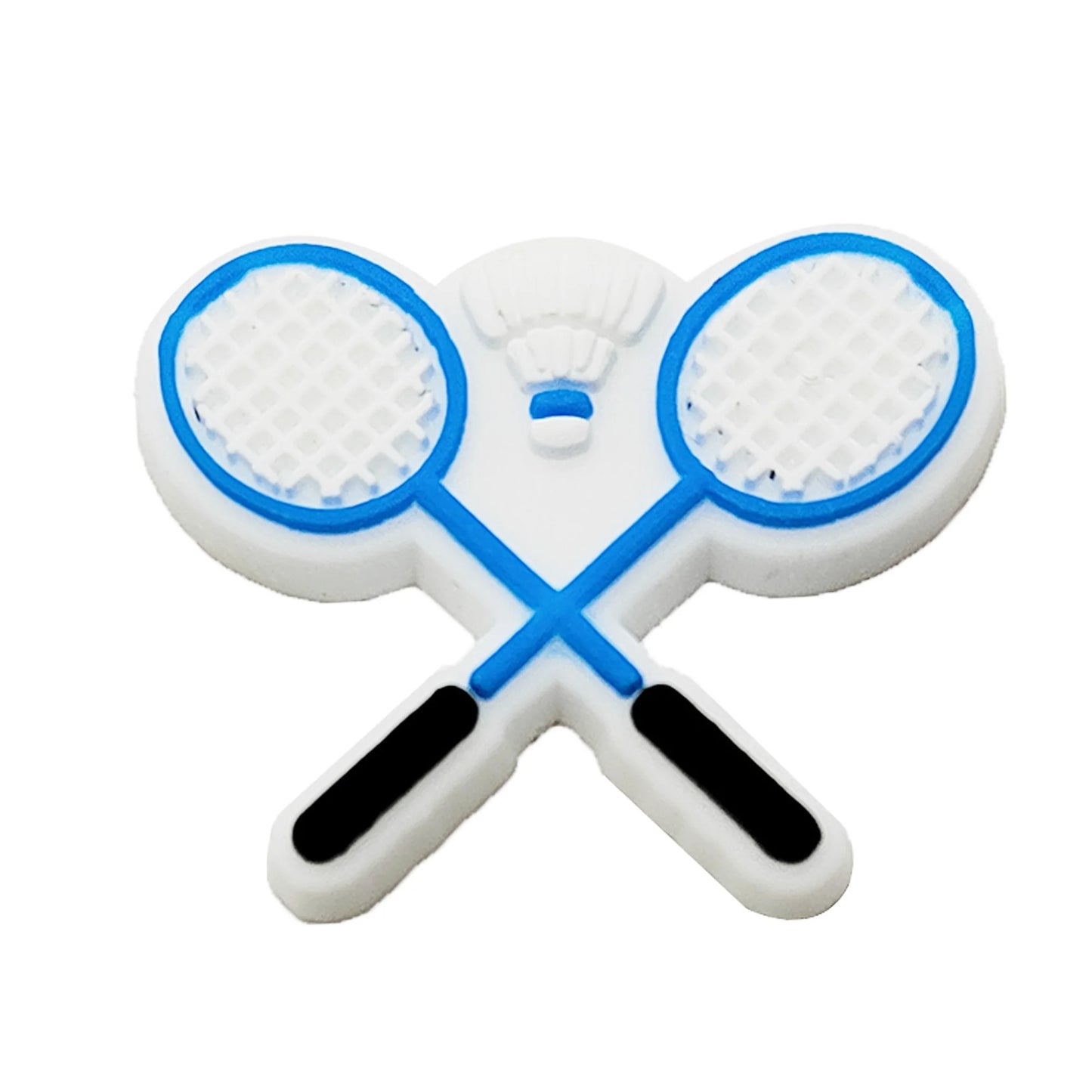 1-9PCS Sport Love Badminton Maniac PVC Shoe Charms For Clogs Pins Fit Wristbands Garden Shoes Button Decorations Kid Gift