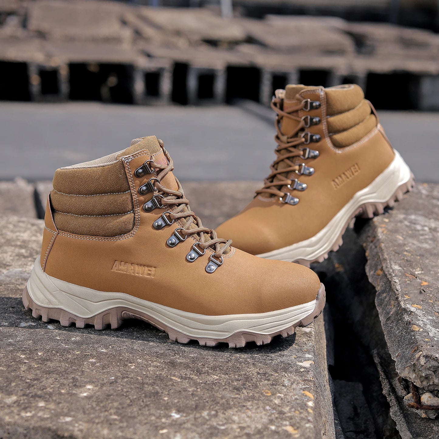 Safety Shoes for Men Waterproof Steel Toe Shoes Anti-smash Construction Boot Work Utility Shoes High Top Indestructible Shoes