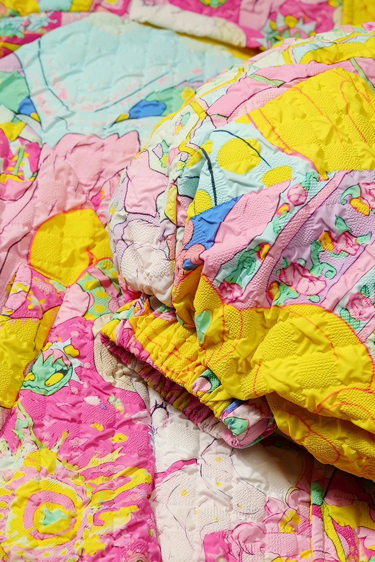 ELFSACK 2024 Winter New Arrivals Stand collar loose full printed short down jacket for women