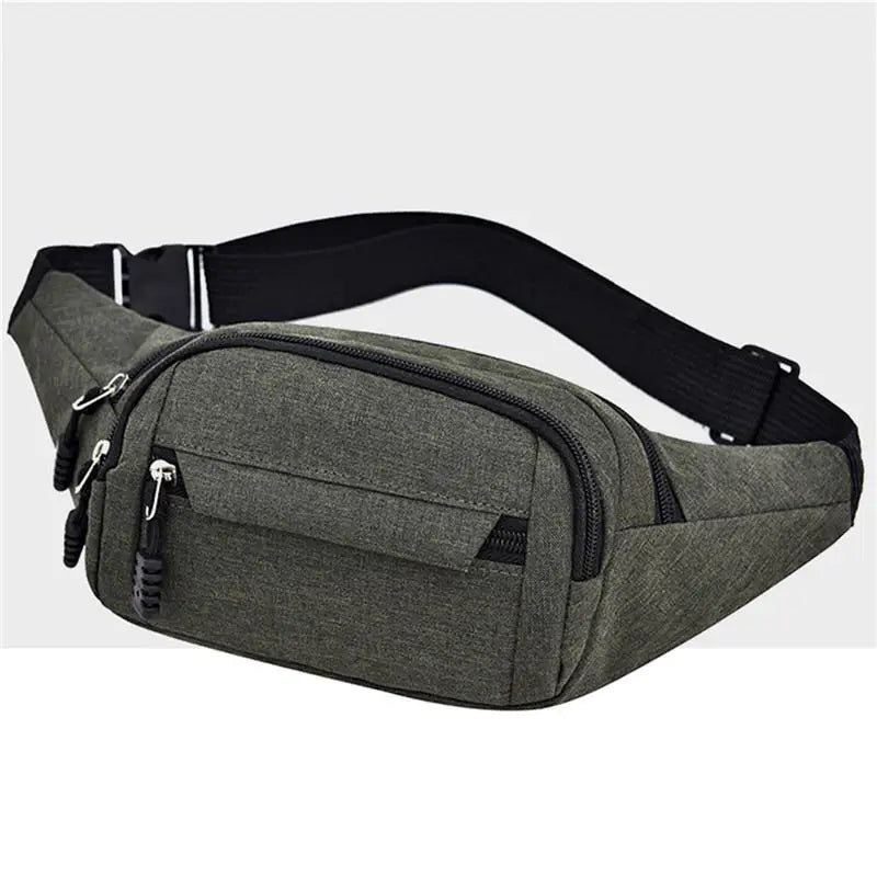 Waist Packs Waterproof Outdoor Sports Bag Unisex Canvas Pouch Fanny Pouch Solid Color Women Men Zipper Crossbody Male Bag
