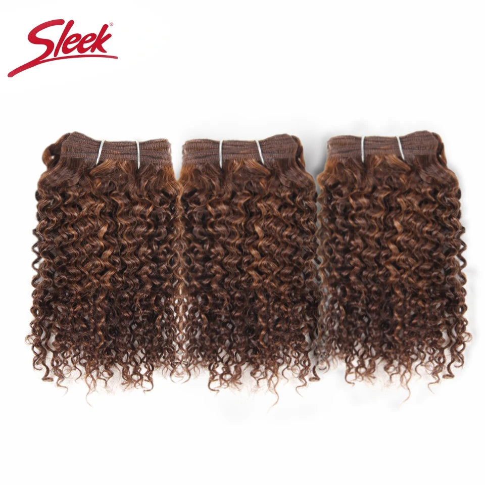 Sleek Indian Jerry Curly P1B/30# P4/30# Human Hair Double Drawn Red 99J Brown 2# Burg# 30# Remy Bundles Hair Extension 3Pcs Lot