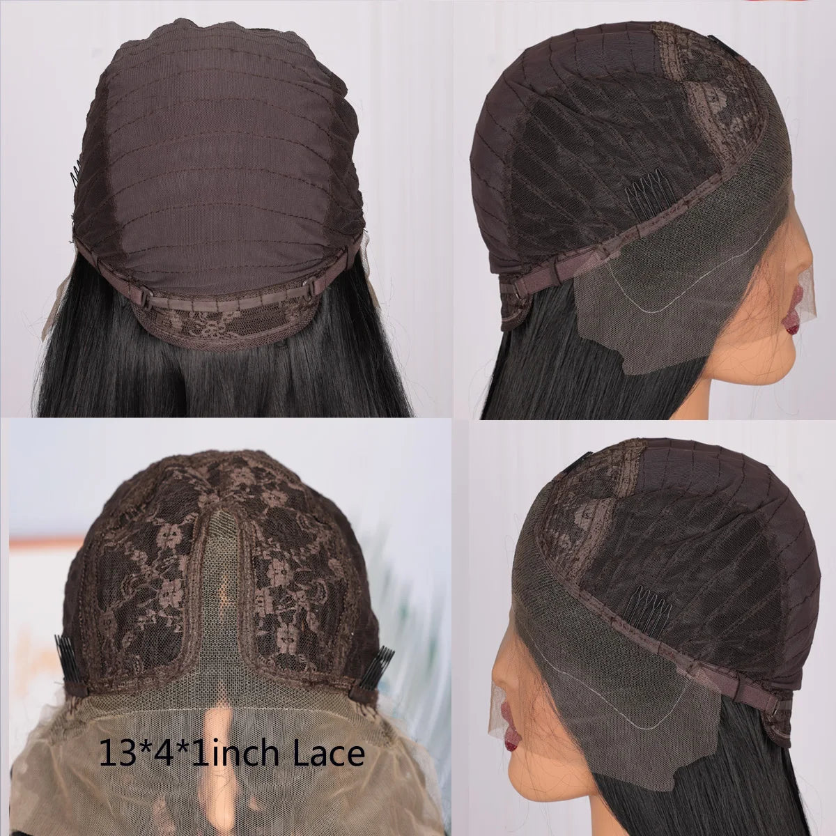 Ombre Brown Color Soft 26“Long Kinky Curly 180Density Lace Front Wig Synthetic For Women High Temperature Glueless Daily