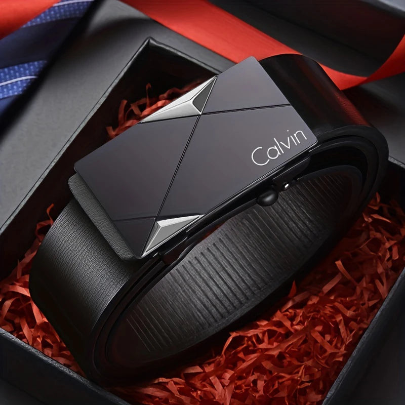 Stylish Men's PU Leather Belt - Fashion Belts for Daily Life, Leisure, Party, Festival, Work, and Business Automatic Buckle