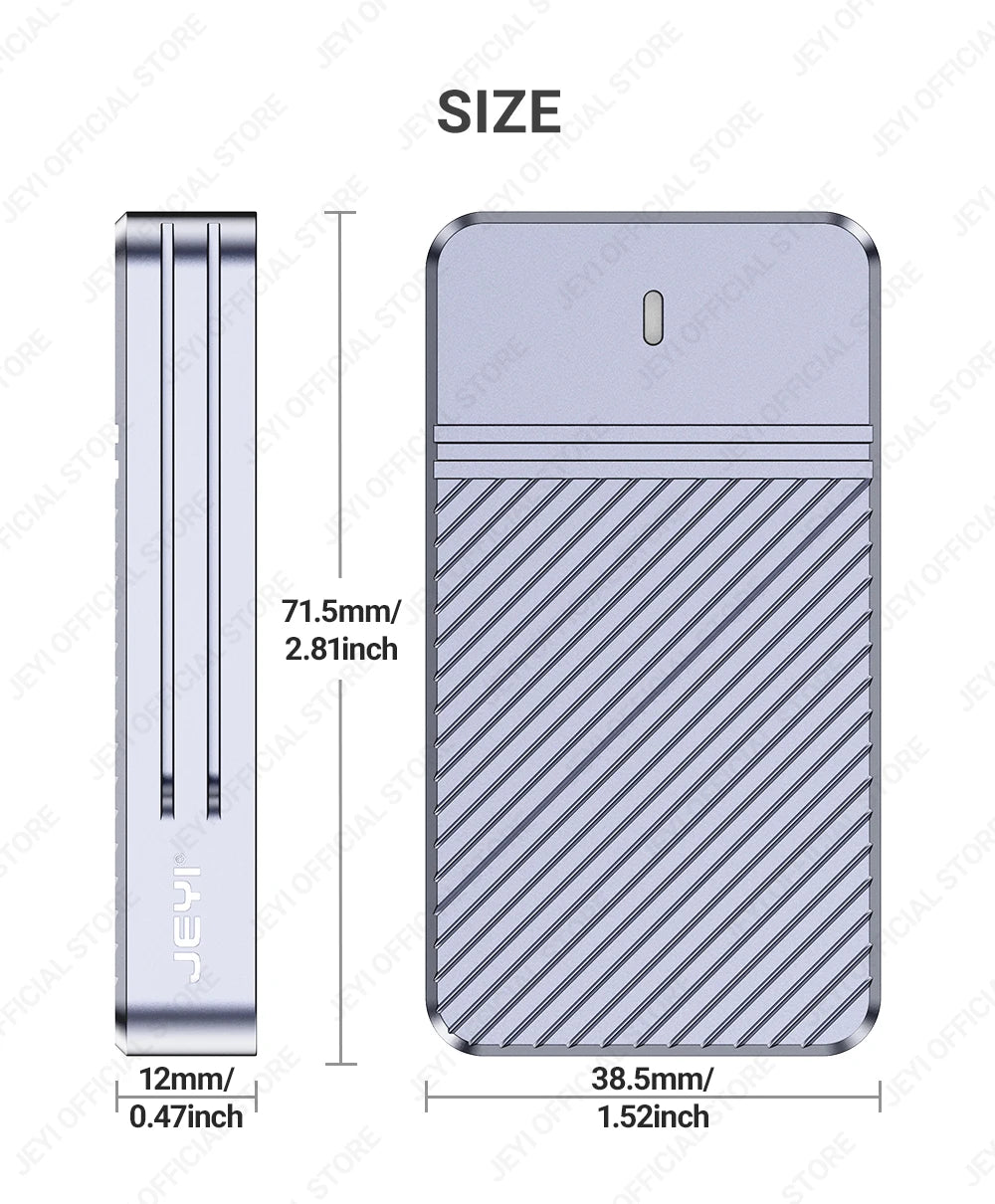JEYI mSATA to USB 3.1 Gen2 10Gbps SSD Enclosure Adapter Case with Type C Port for mSATA Internal Solid State Drive Hard Drive