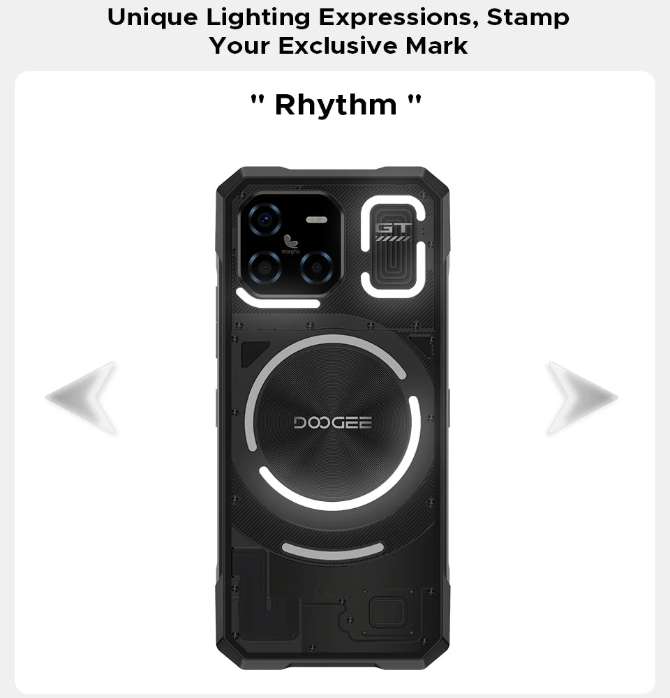 DOOGEE Blade GT Ultra 5G Rugged Phone Dimensity 7300 6.72" 16GB+512GB LED Light Effect Ultra-thin Smartphone