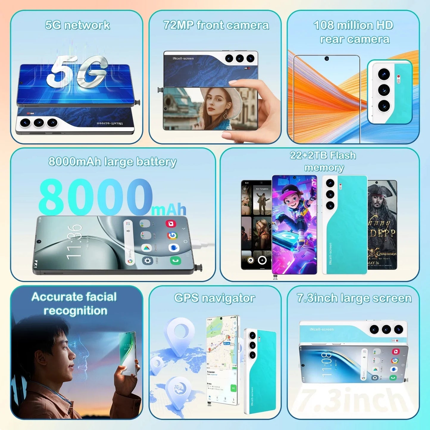 2025 HOT New Camon 40 Pro Original intelligent 5G dual card dual standby Android 14 system 108MP global version 8000mAh battery