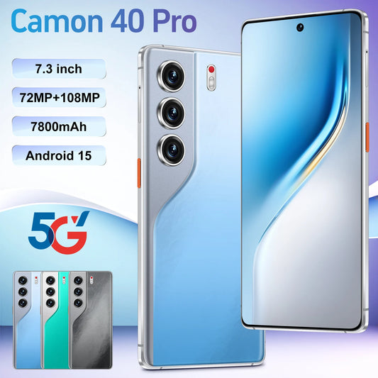 New HOT 2025 Camon 40 Pro Original Intelligent 5G Dual Card Dual Standby Global Version 22GB Adroid15 System 7800mAh Battery